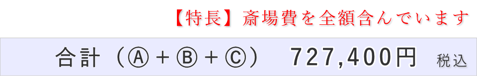 10名プランの葬儀費用合計