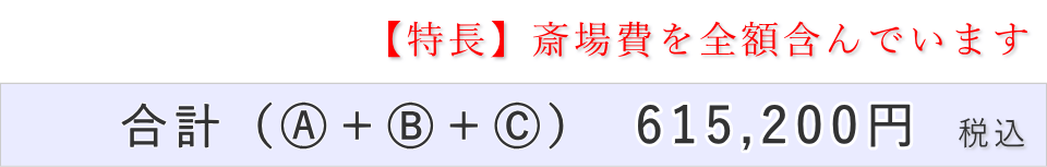 10名以内プランの葬儀費用合計